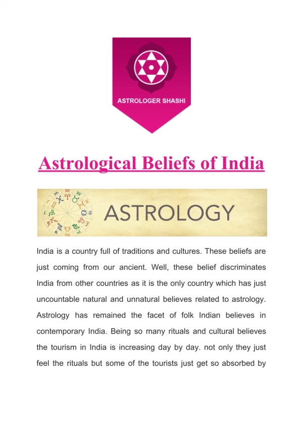Astrological Beliefs of India