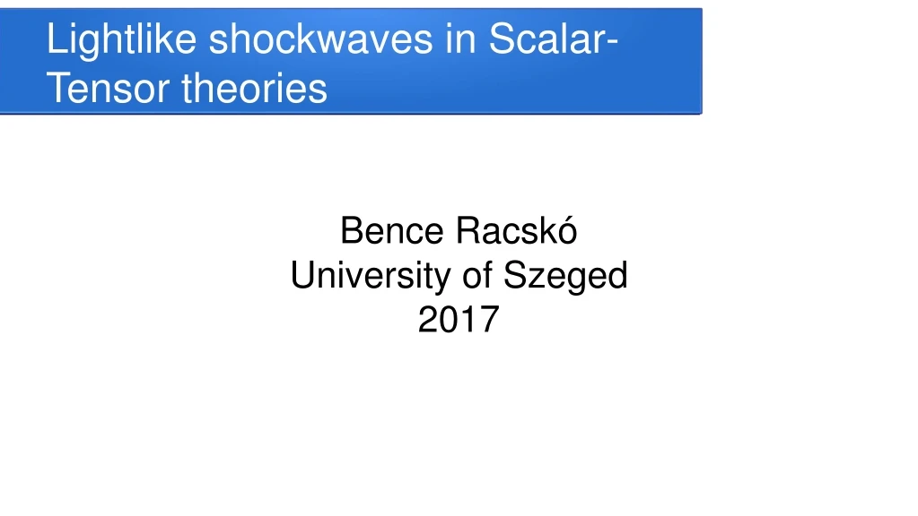 lightlike shockwaves in scalar tensor theories
