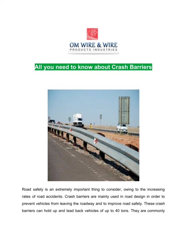 All you need to know about Crash Barriers