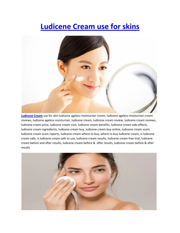 Ludicene Cream use for Global Skins