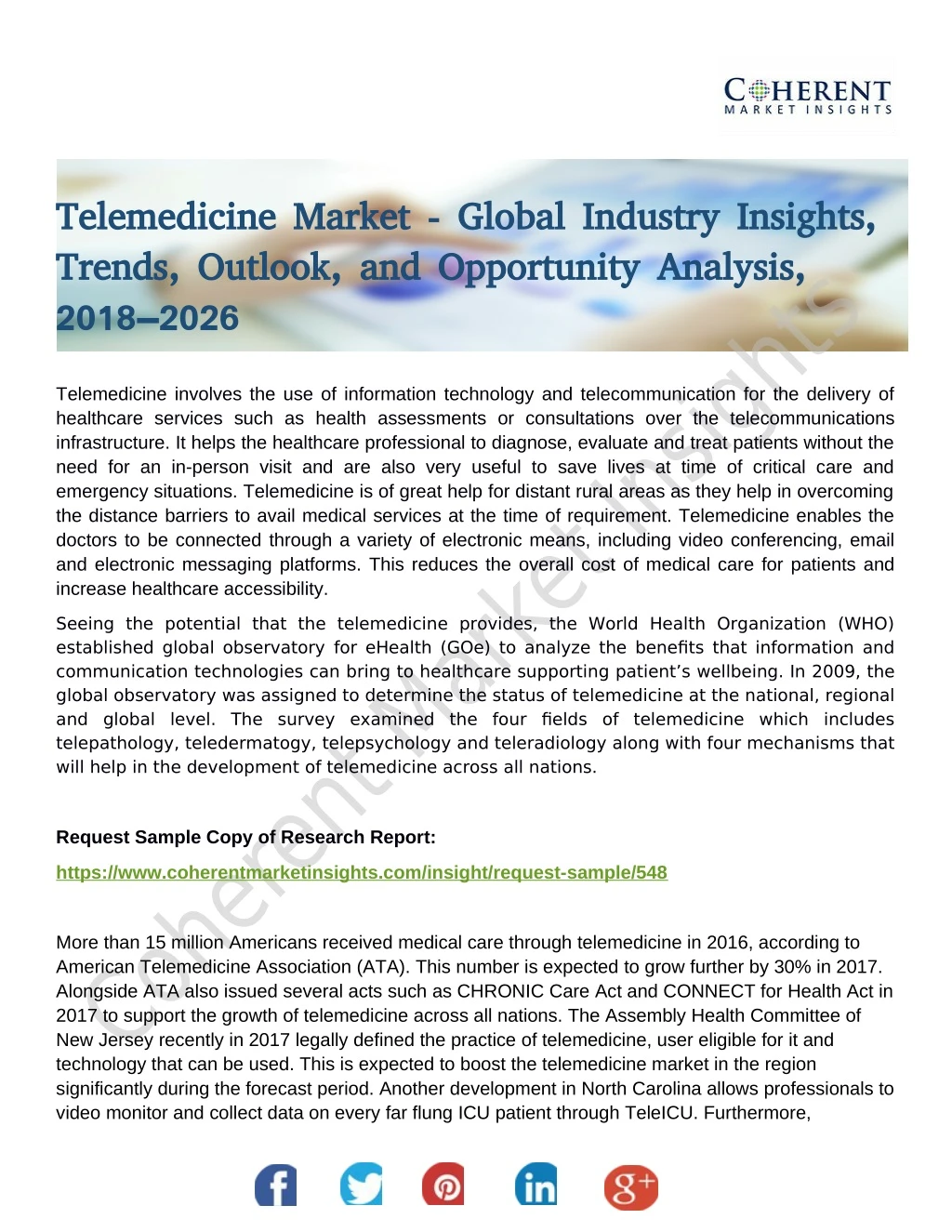 telemedicine market global industry insights