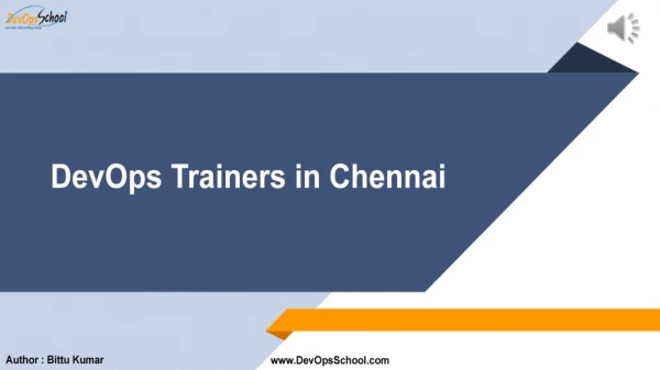DevOps Trainer in Chennai | DevOps Training | Learn it from industry experts| DevOpsSchool