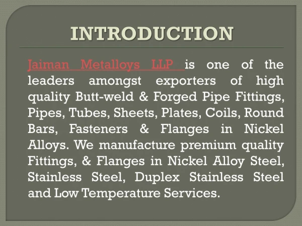 Exporter, Manufacturer & Suppliers of Flanges, Forged Pipes, Fasteners