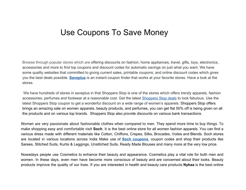 use coupons to save money