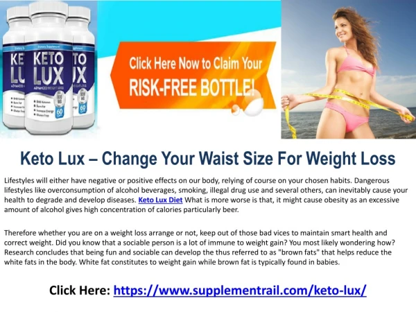 Keto Lux : Reduce Extra Body Fat & Get Attractive Figure!