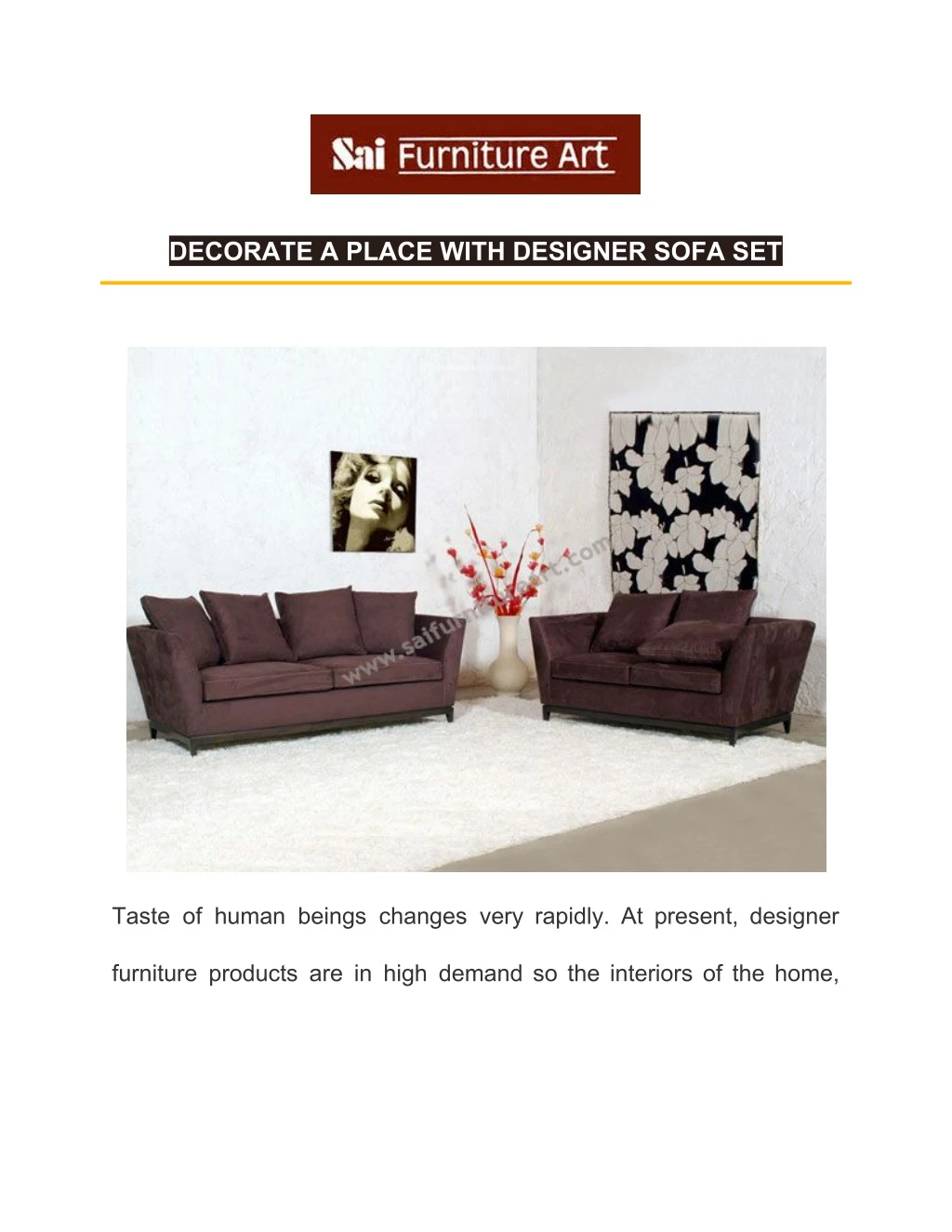 decorate a place with designer sofa set