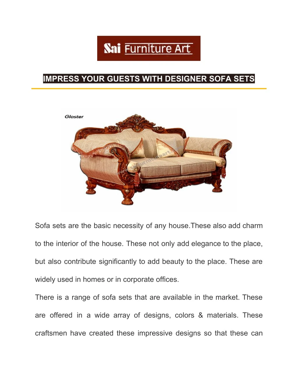impress your guests with designer sofa sets