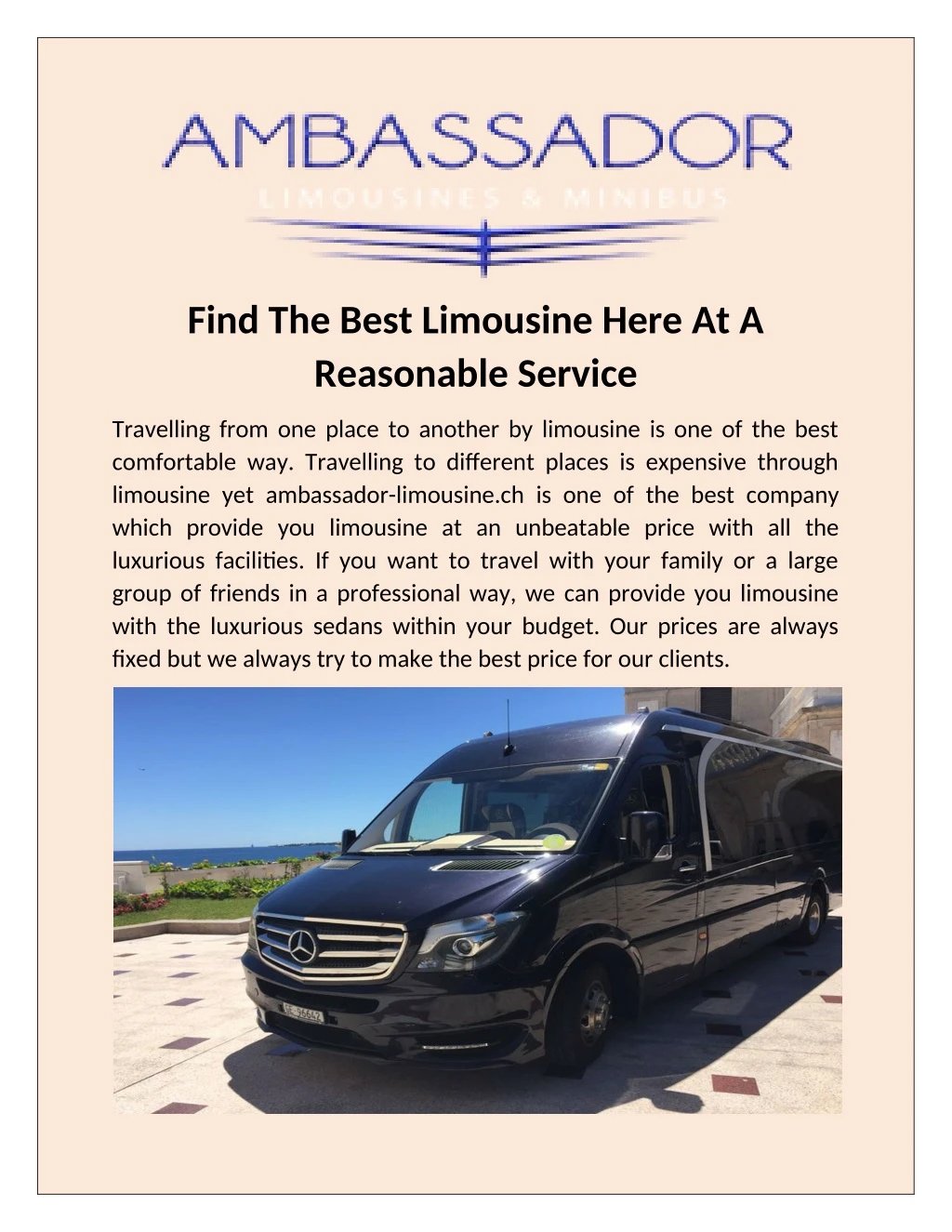 find the best limousine here at a reasonable