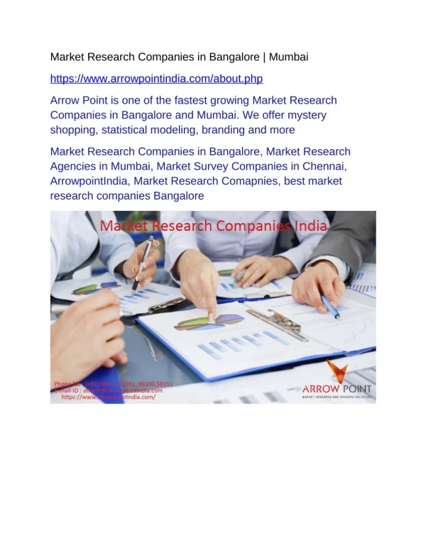 Market Research Companies in Bangalore | Mumbai