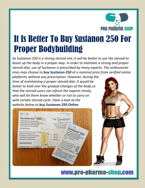 It Is Better To Buy Sustanon 250 For Proper Bodybuilding