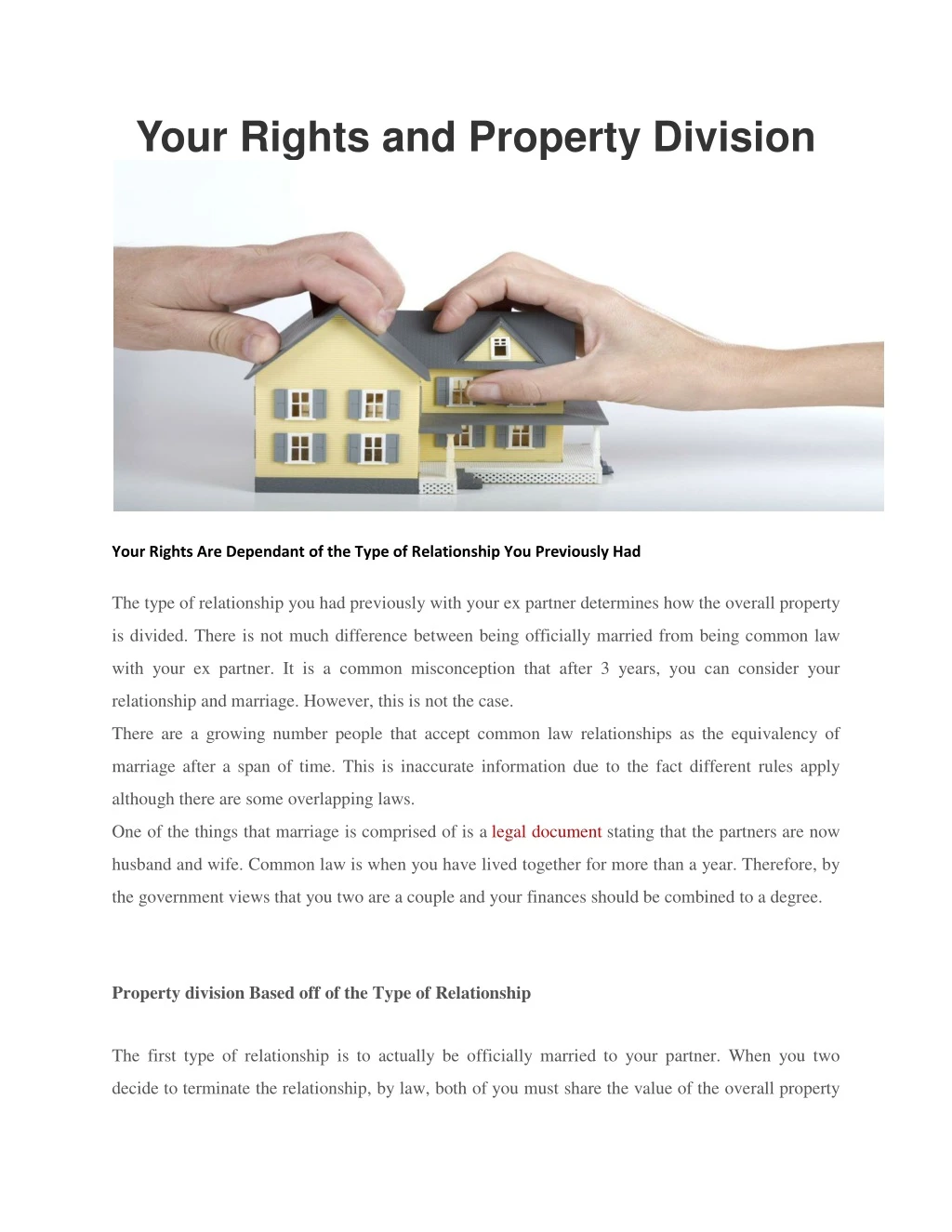 your rights and property division