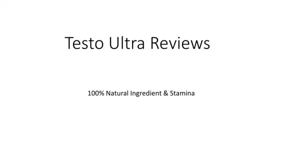 Testo Ultra : 100% Natural Ingredient & Stamina