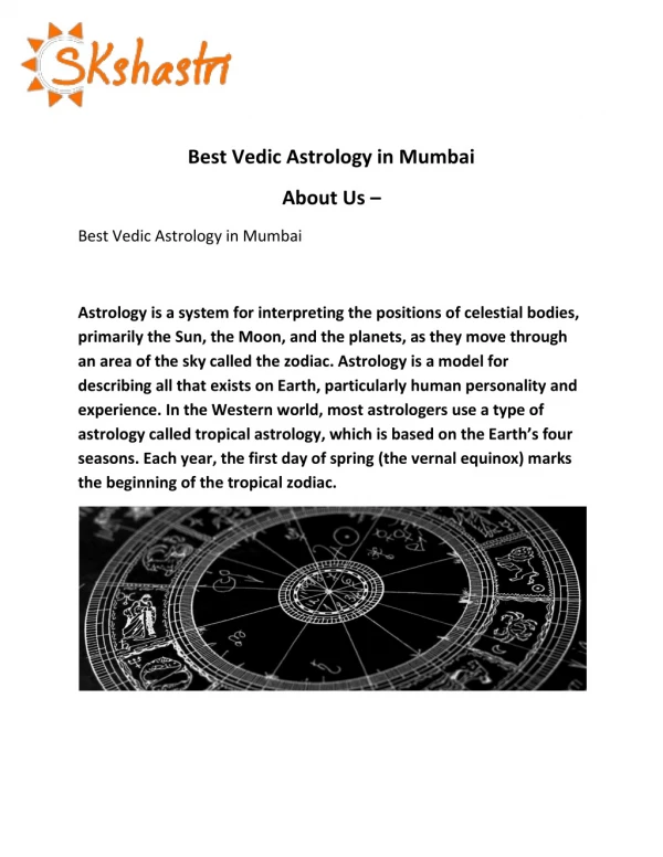 Best Vedic Astrology in Mumbai