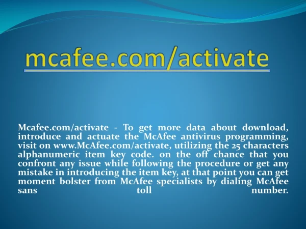 mcafee com activate