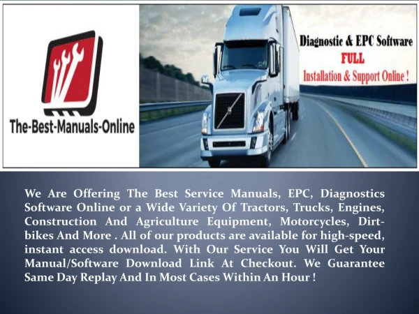 Heavy Duty Truck Diagnostic Software- The-best-manuals-online.com