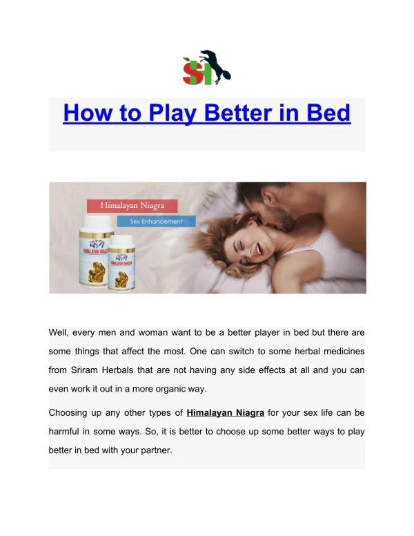 How to Play Better in Bed