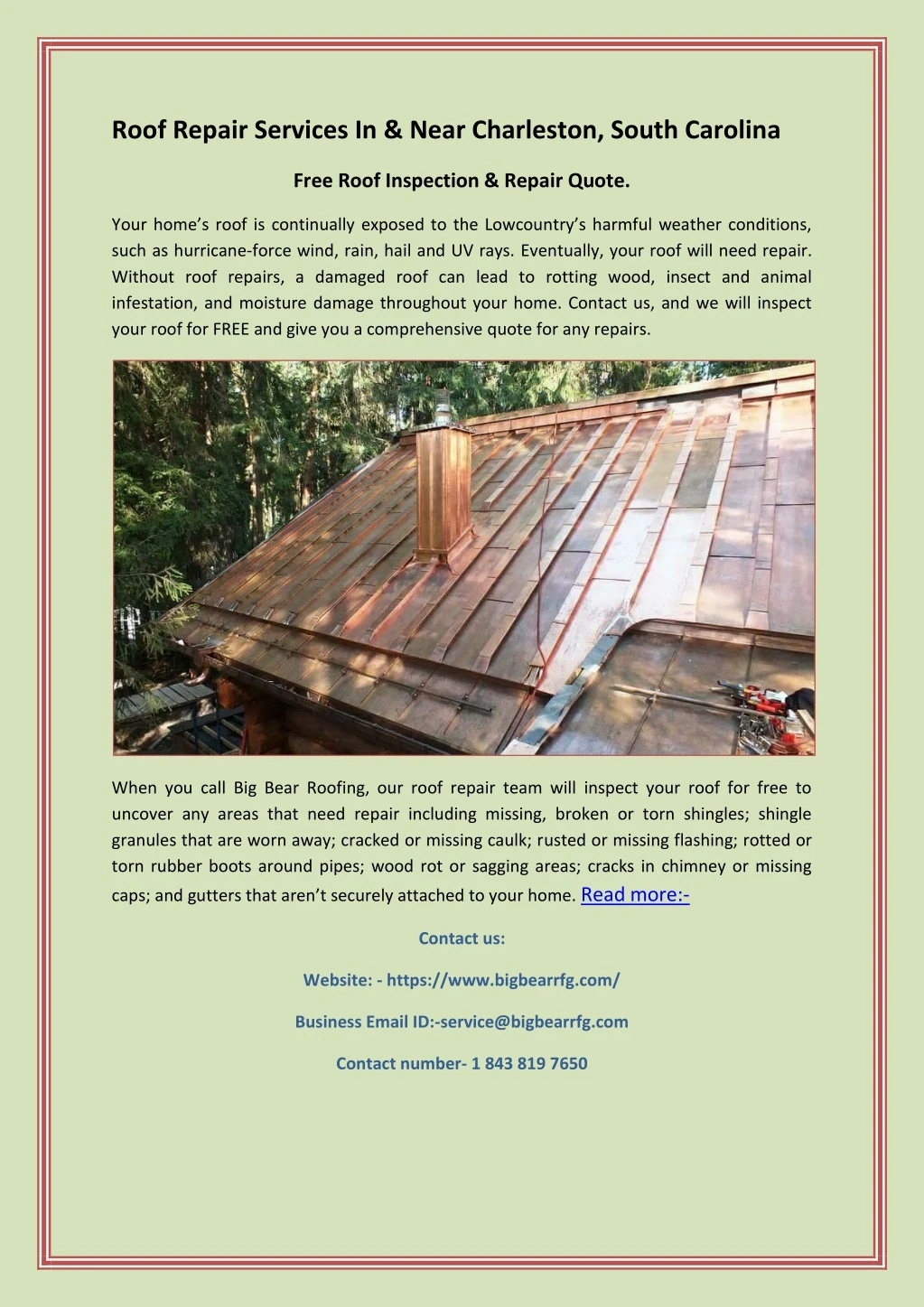 roof repair services in near charleston south