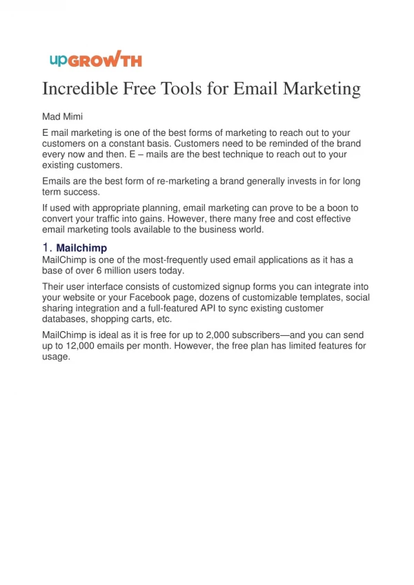 Incredible Free Tools for Email Marketing