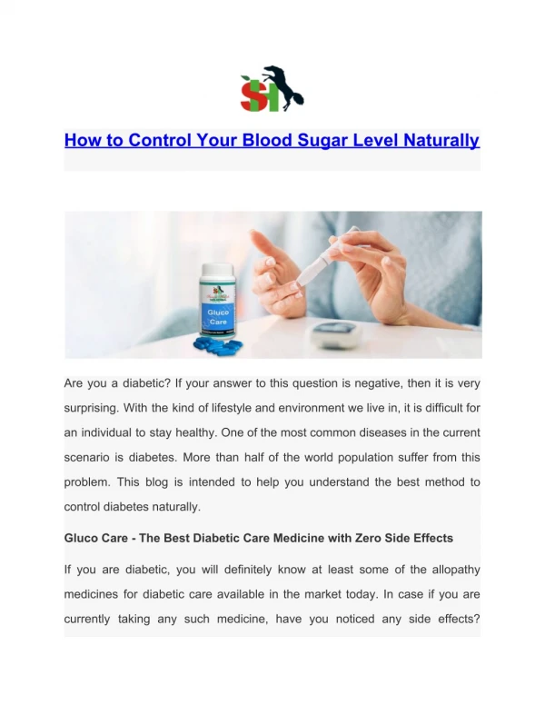 How to Control Your Blood Sugar Level Naturally