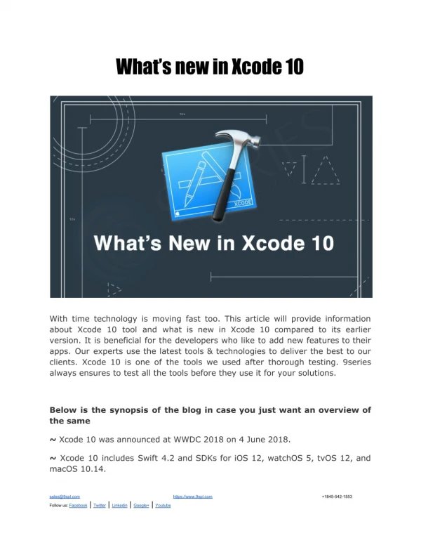 What’s new in Xcode 10