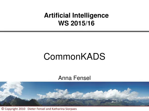 Artificial Intelligence WS 2015/16