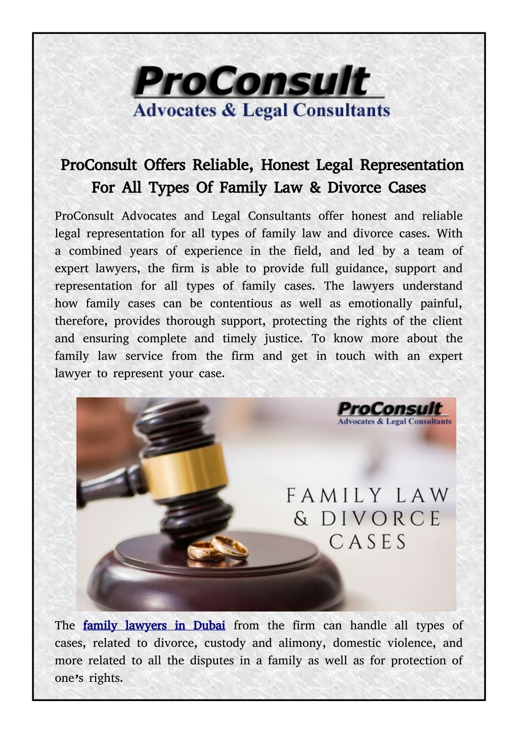 proconsult offers reliable honest legal