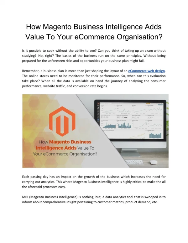 How Magento Business Intelligence Adds Value To Your eCommerce Organisation?
