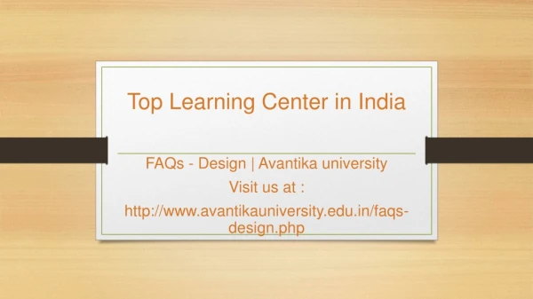 Top Learning Center in India - Avantika University