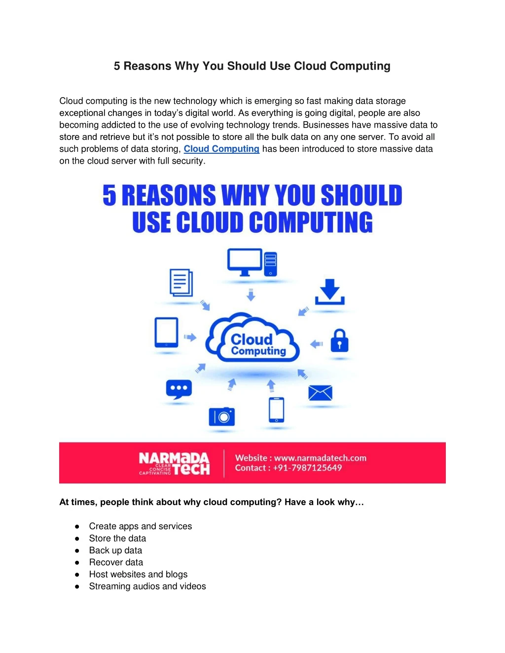 5 reasons why you should use cloud computing