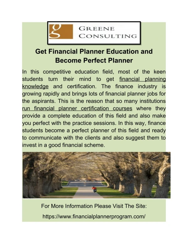Get Financial Planner Education and Become Perfect Planner