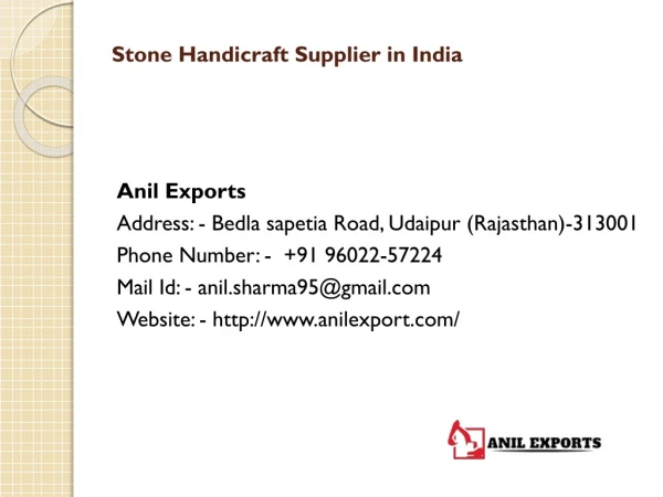 Stone Handicraft Supplier in India