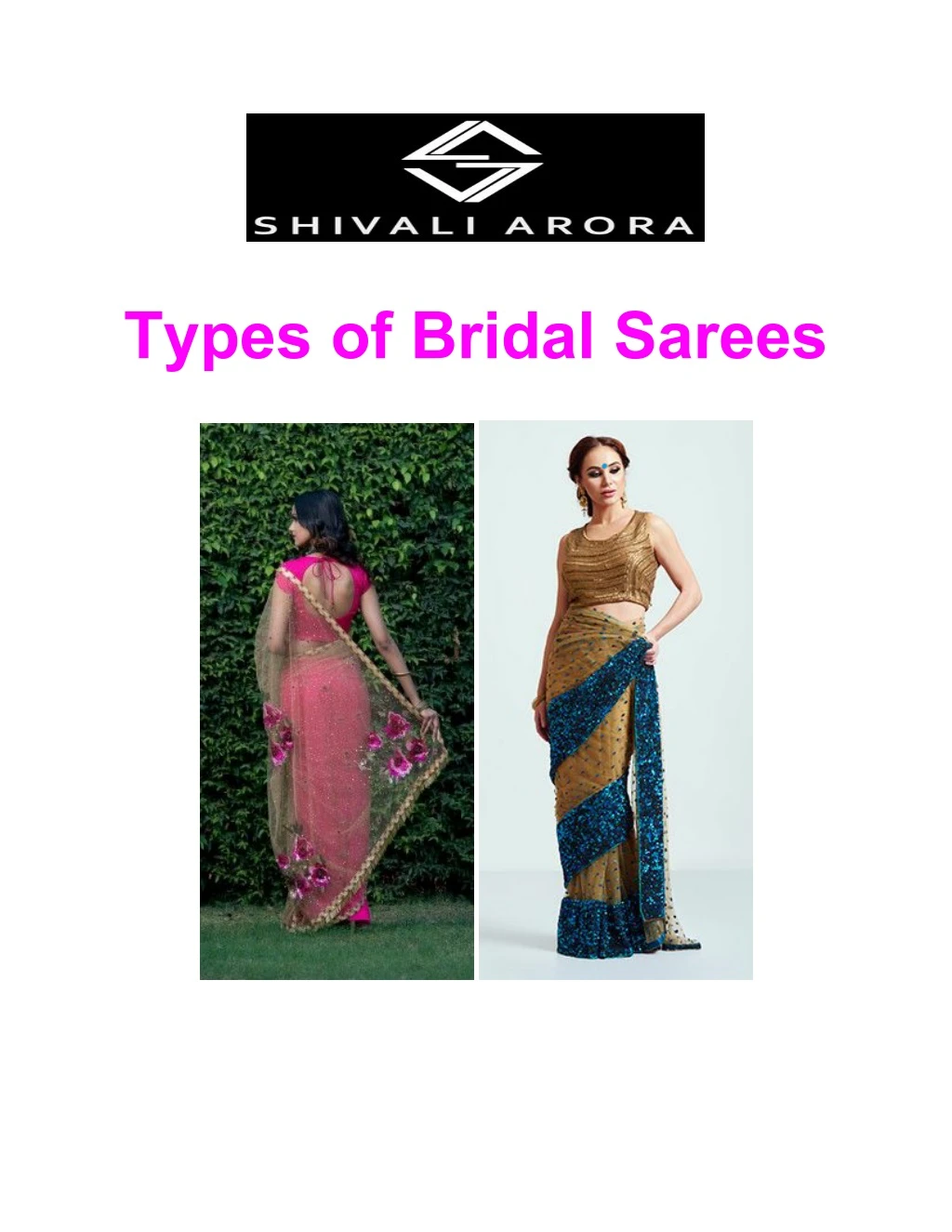types of bridal sarees