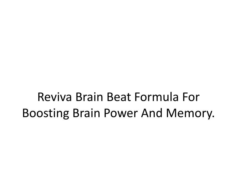 reviva brain beat formula for boosting brain power and memory