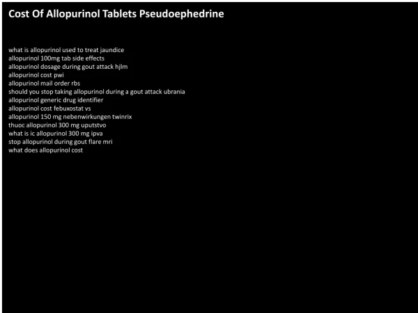 Cost Of Allopurinol Tablets Pseudoephedrine