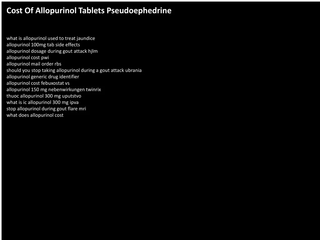 cost of allopurinol tablets pseudoephedrine