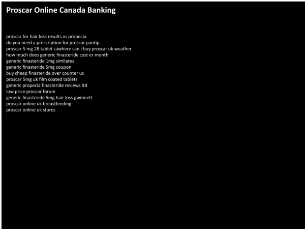 Proscar Online Canada Banking