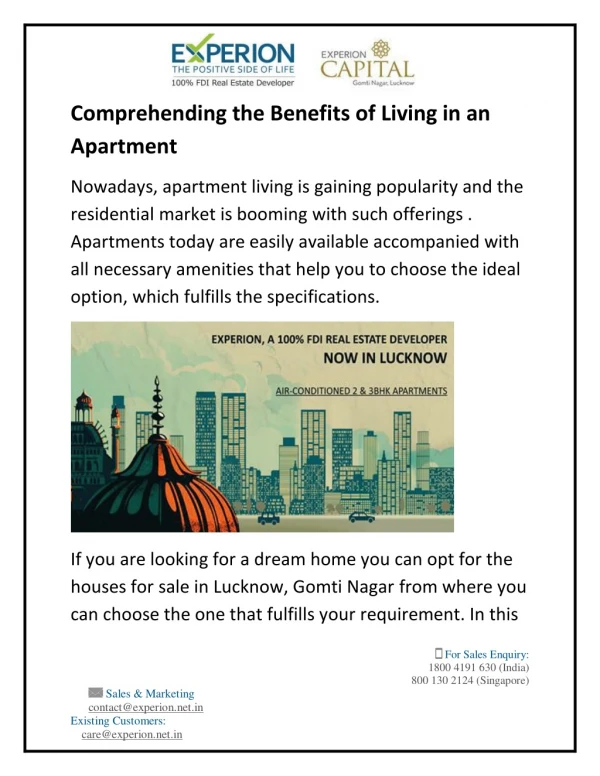 Comprehending the Benefits of Living in an Apartment