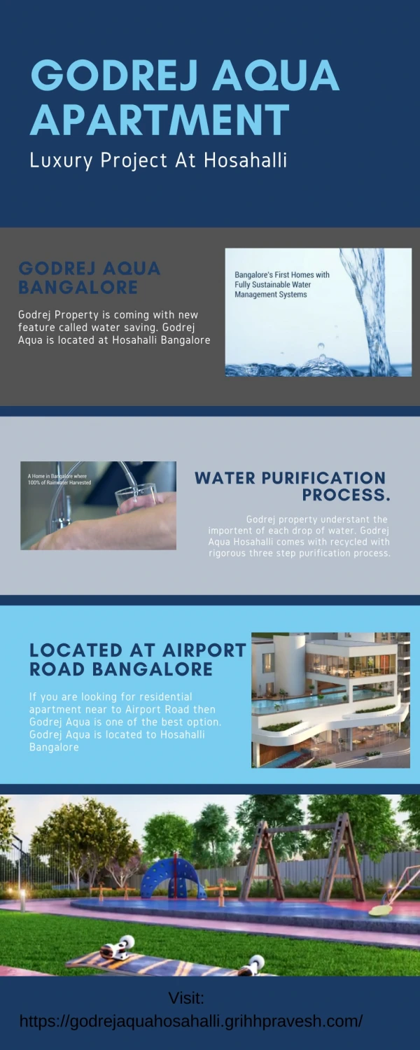 Godrej Aqua Bangalore - Coming With Three Step Water Purification Process.