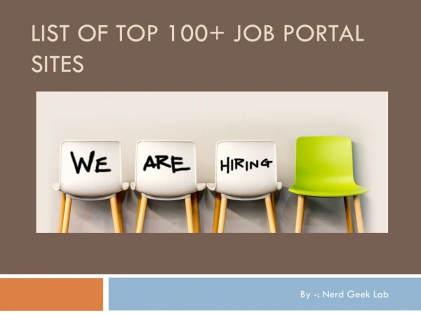 List of Top 100 Job Portal Sites