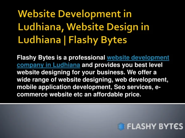 Flashy Bytes is a professional website development company in Ludhiana and provides you best level website designing for
