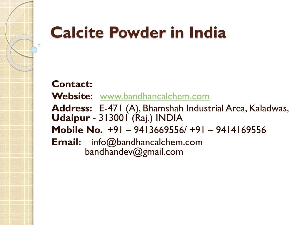 calcite powder in india