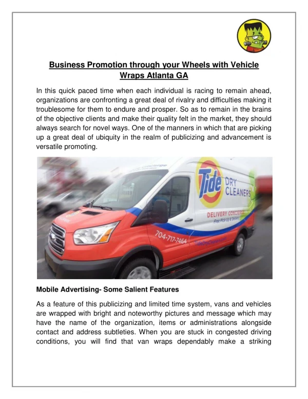 Business Promotion through your Wheels with Vehicle Wraps Atlanta GA