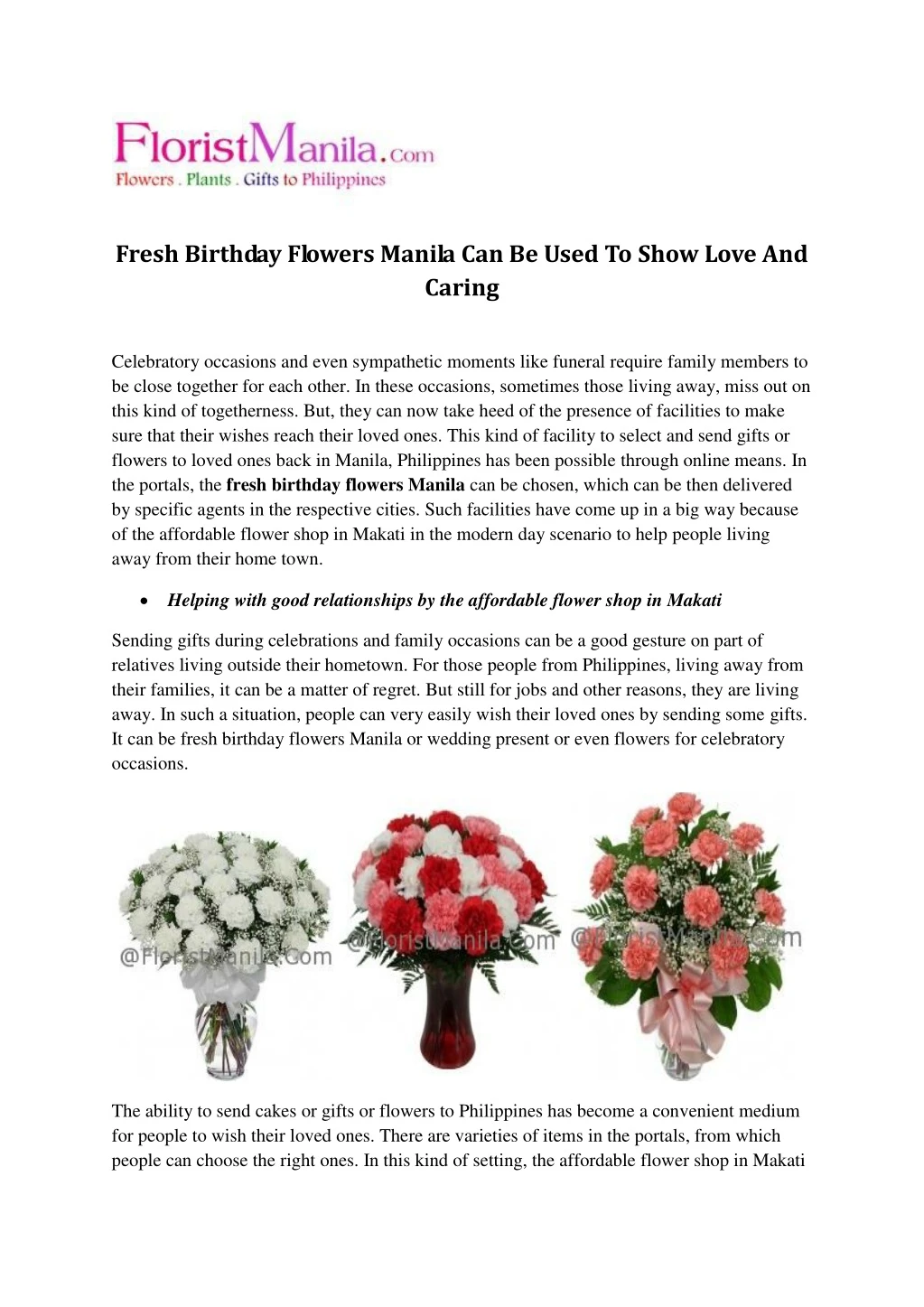 fresh birthday flowers manila can be used to show