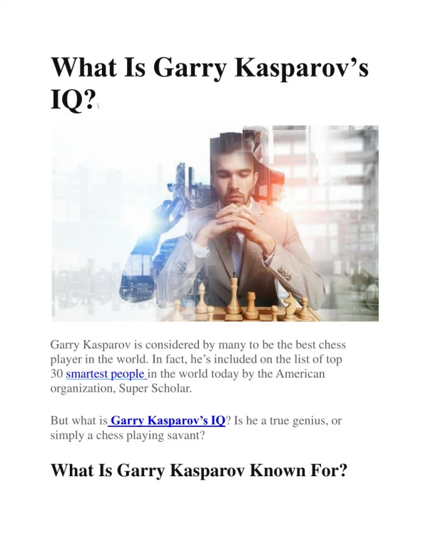 Garry Kasparov’s IQ