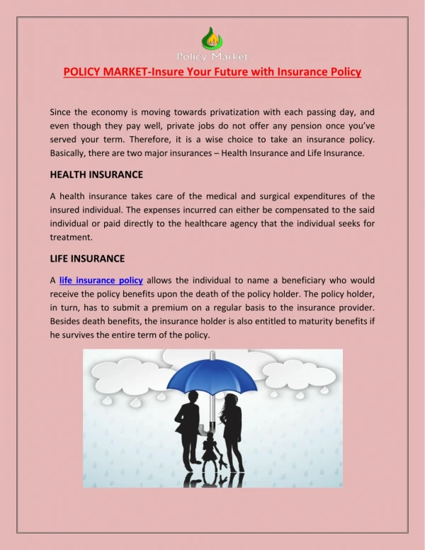 POLICY MARKET-Insure Your Future with Insurance Plans