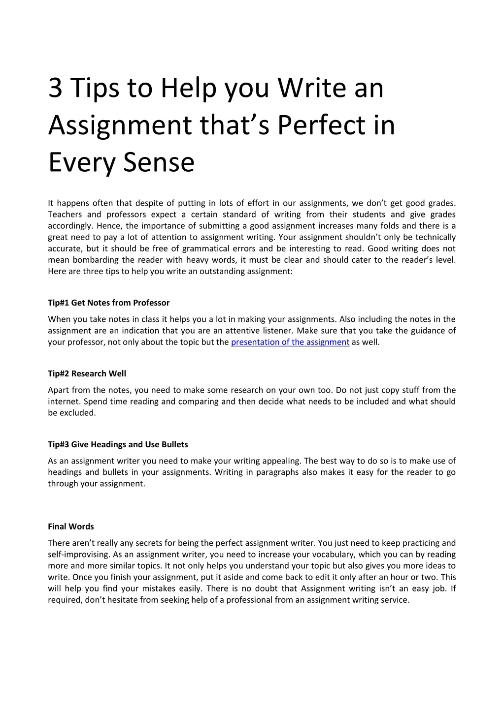 3 tips to help you write an assignment that