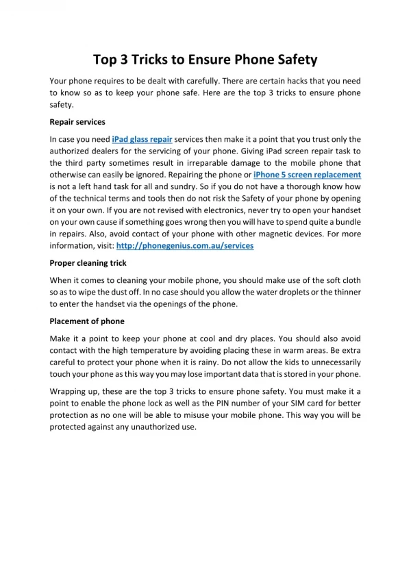 Top 3 Tricks to Ensure Phone Safety