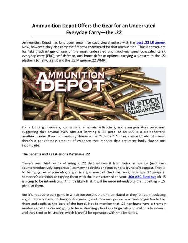 Ammunition Depot Offers the Gear for an Underrated Everyday Carry—the .22