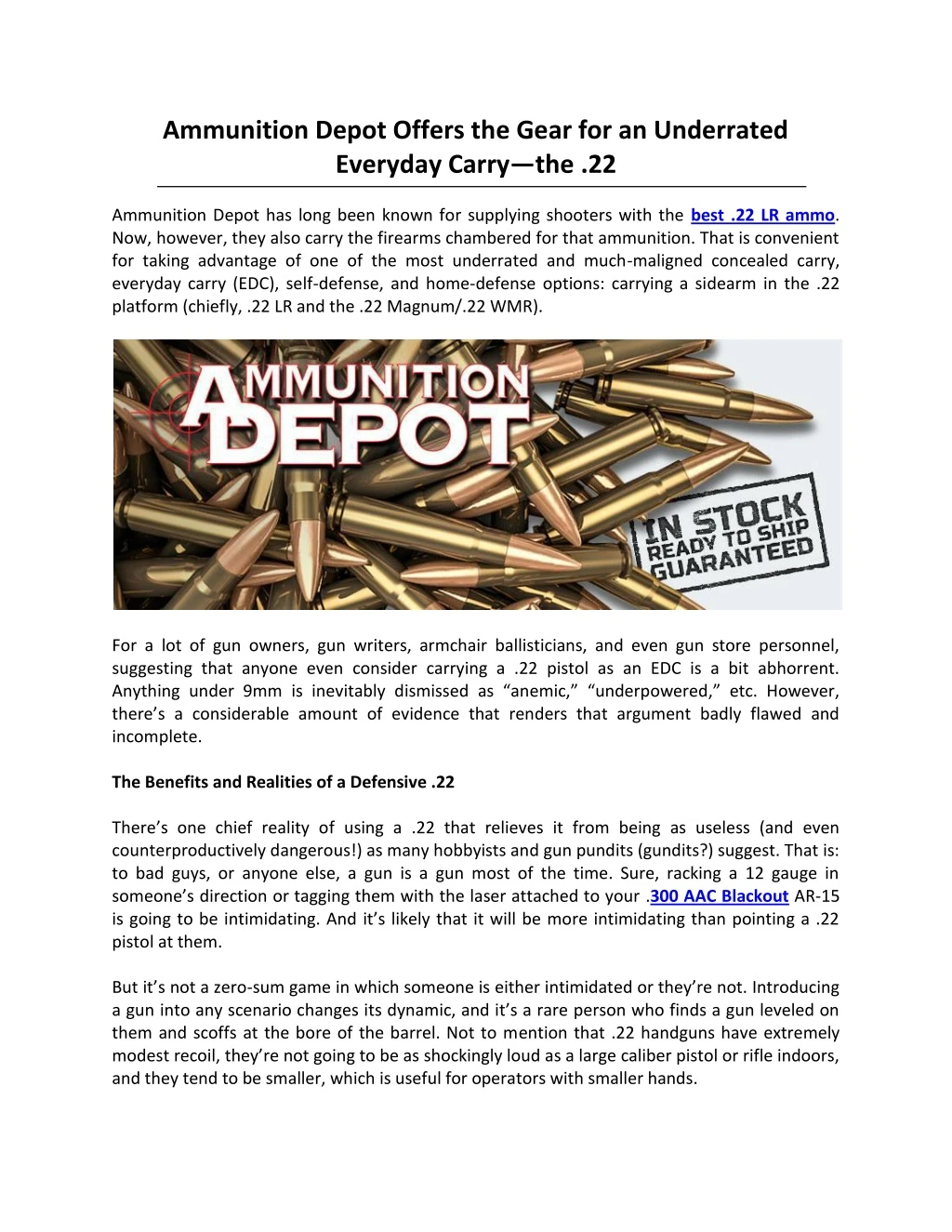 ammunition depot offers the gear