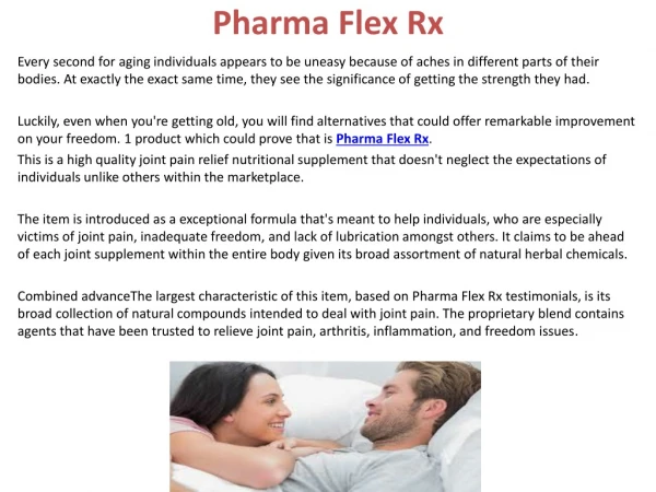 Pharma Flex Rx - Enhances Joint Flexibility And Mobility